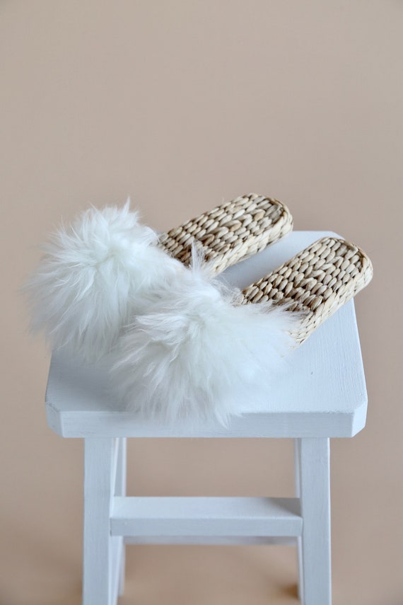 Lamb fur bridesmaids gift package bridesmaids gift slippers | Etsy