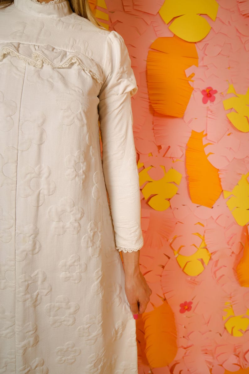 60/'s wedding dress vintage bridal 60/'s flower print bohemian wedding dress Retro 1960/'s vintage wedding dress 1960/'s wedding dress