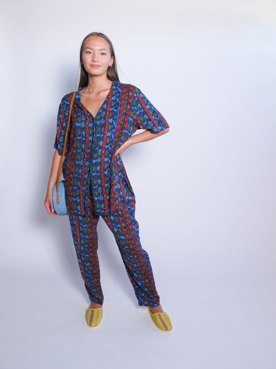 Multicolored 2 Piece Set, printed top and printed