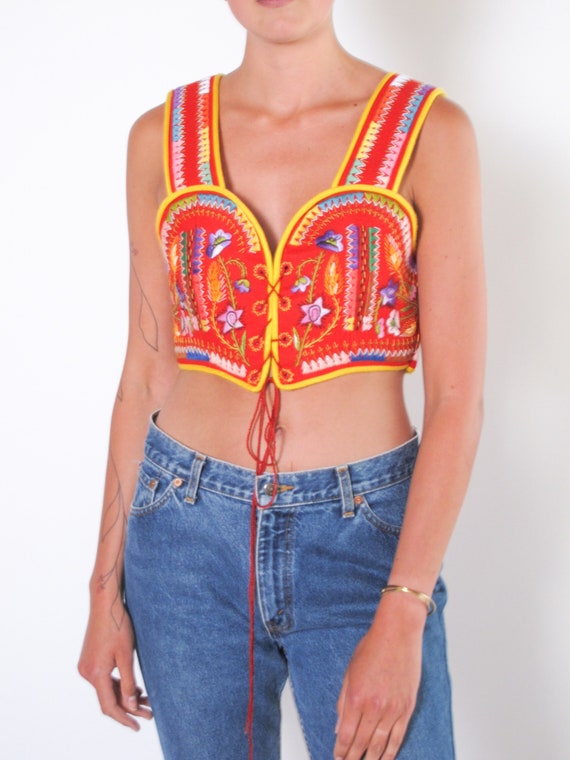 Embroidered Hungarian Vest, ethnic vest, hand embr