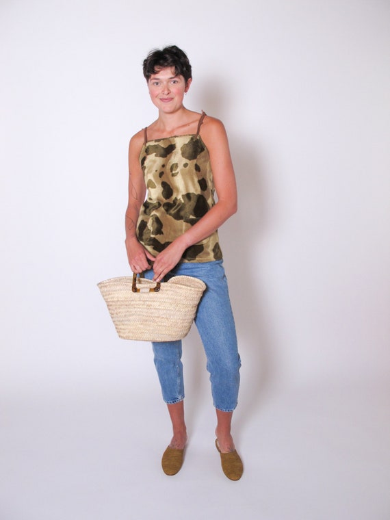 Vintage Moo Print Tank, cow print top, velvetine t