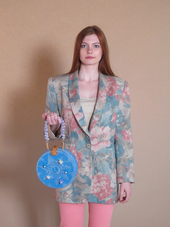 Oversized Floral Blazer, vintage floral blazer, v… - image 2