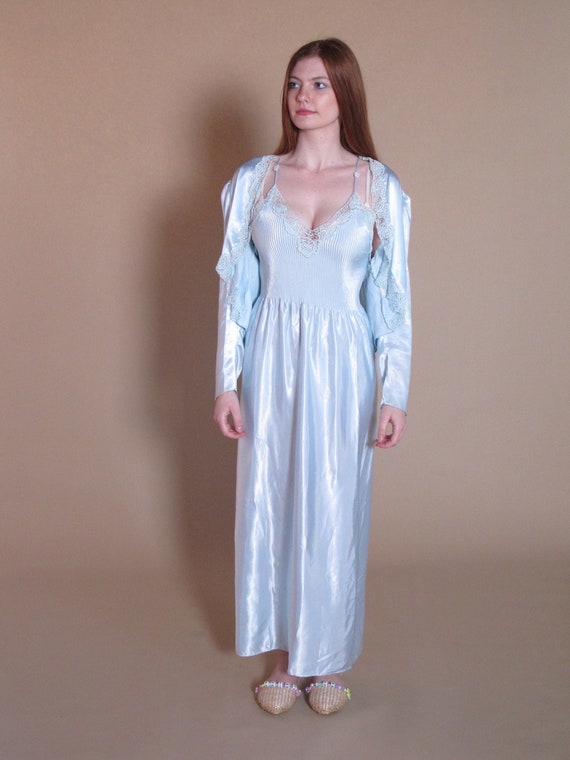 Vintage Turquoise Slip Dress Set by Jessica Lynn,