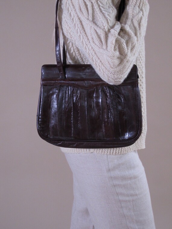 Vintage Exotic Eel Skin Bag, vintage eel bag, vint
