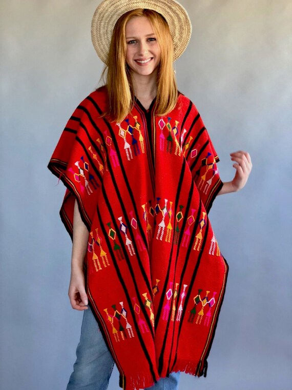 Mexican Poncho, woman's poncho, men's poncho, embr