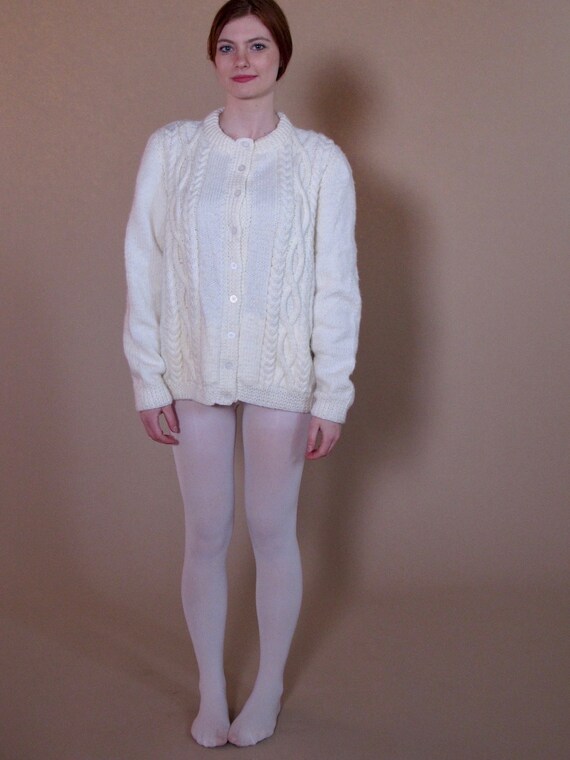 Acrylic Cable Knit SWeater, hand knit fisherman sw