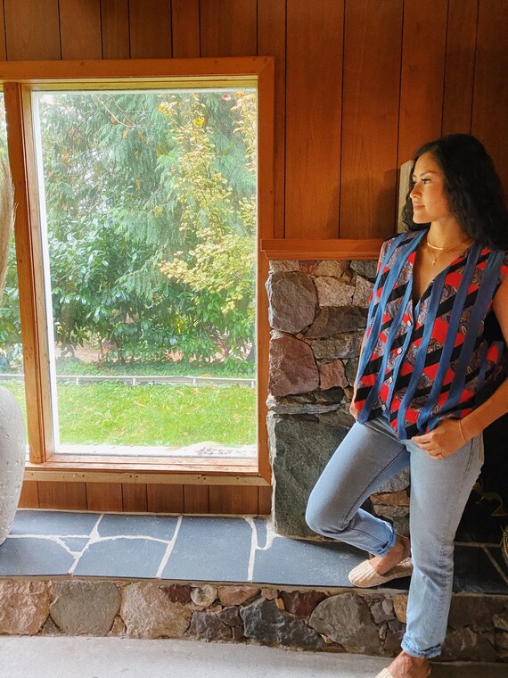 Handmade Quilted Reversible Vest, vintage quilted