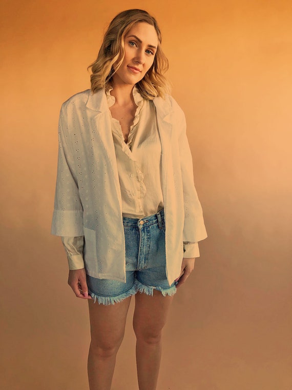 Light cotton summer jacket or blouse, vintage eyel
