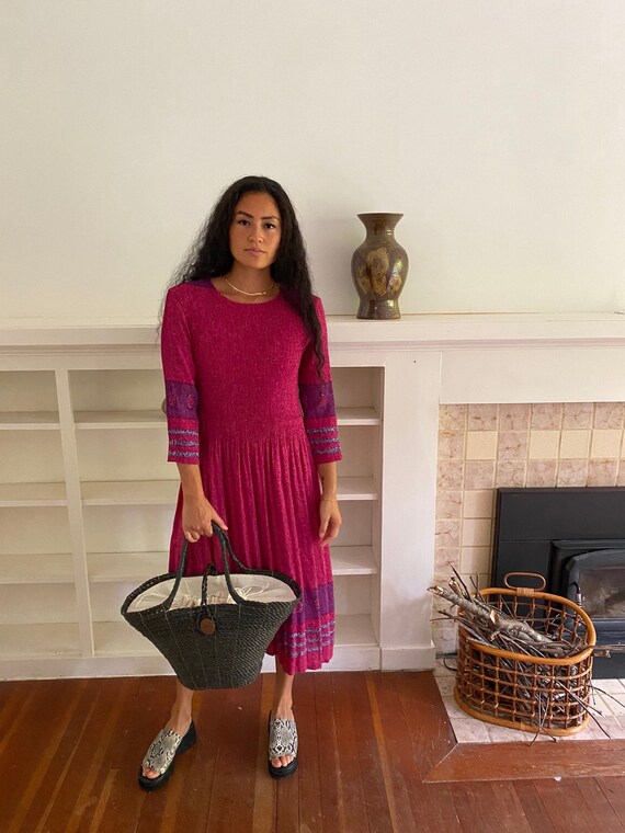Pink Micropleat Dress, vintage sun dress, vintage