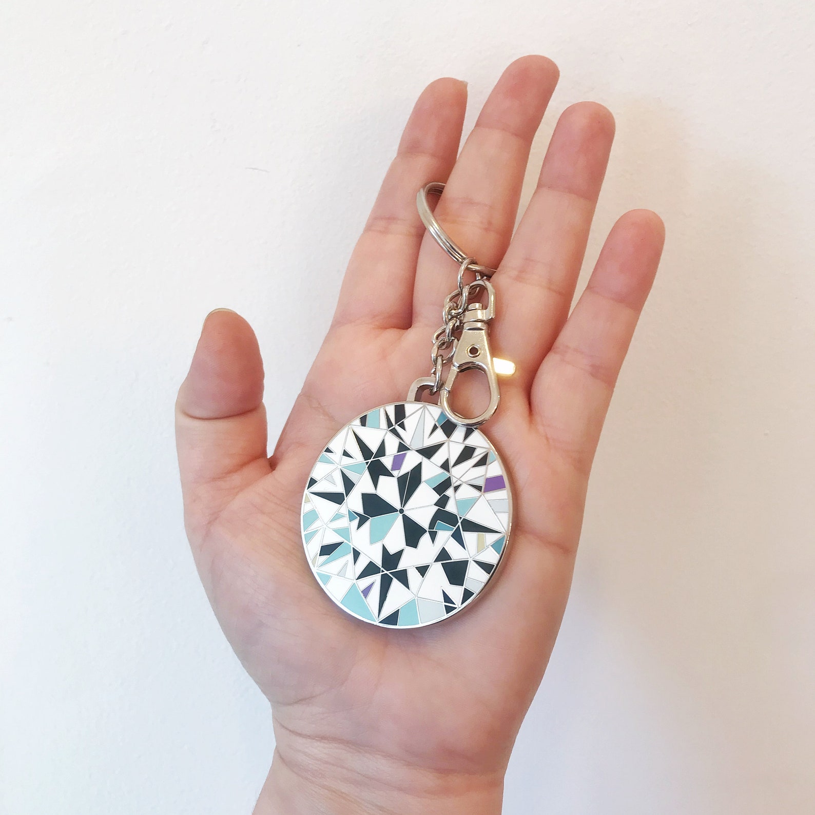 Diamond Enamel Keychain Etsy