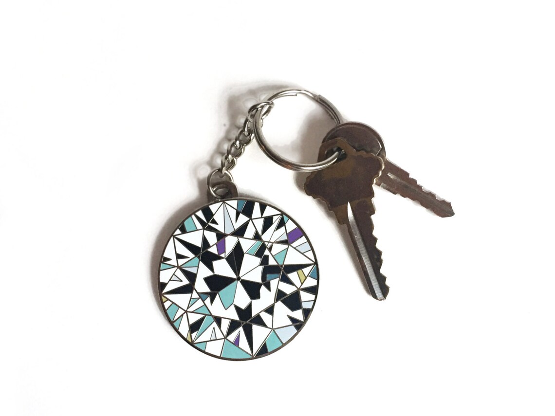 Diamond Enamel Keychain Etsy