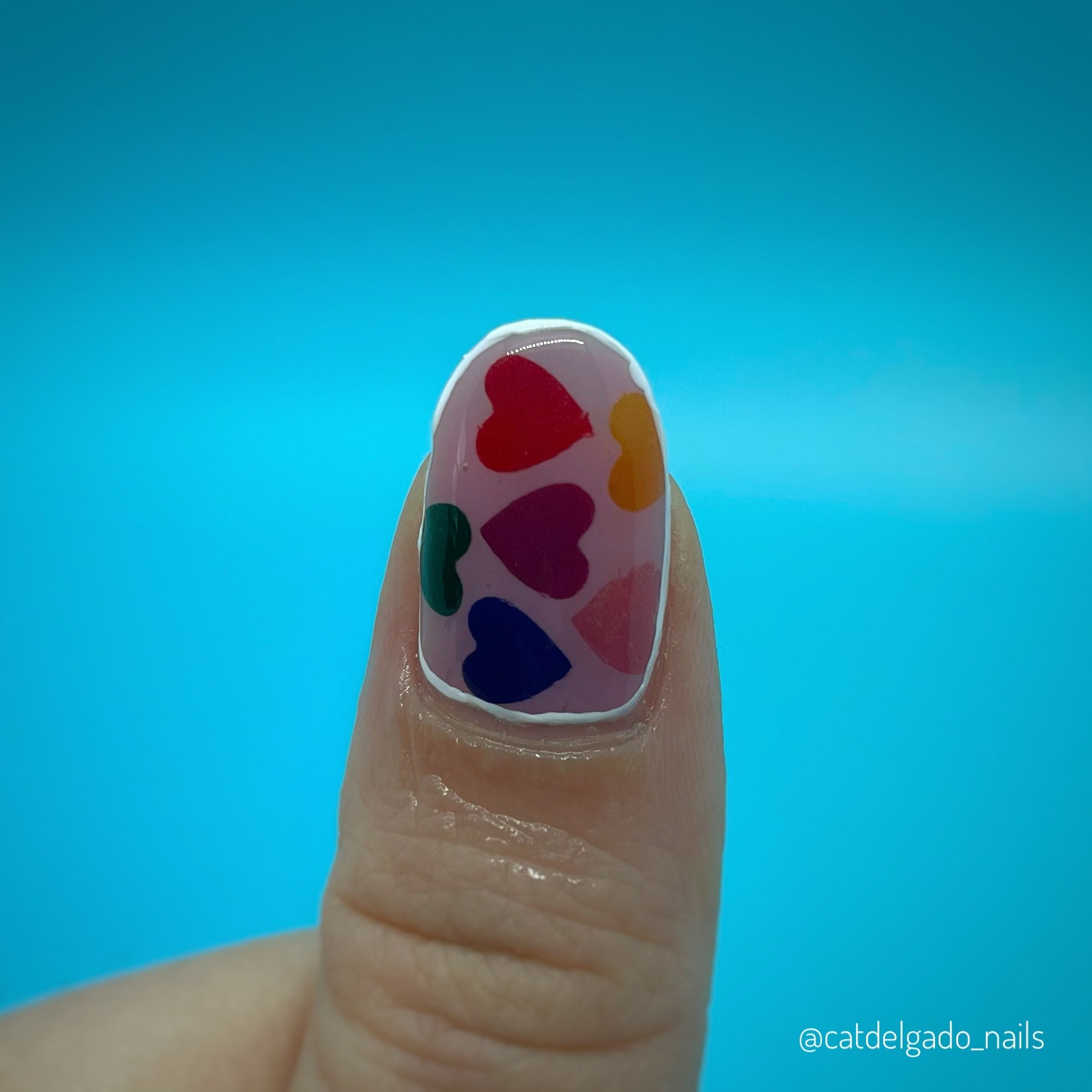 Nail..Heart４♡ Rainbow Heart Waterslide Nail Decals, Pre-cut Nail Tattoo