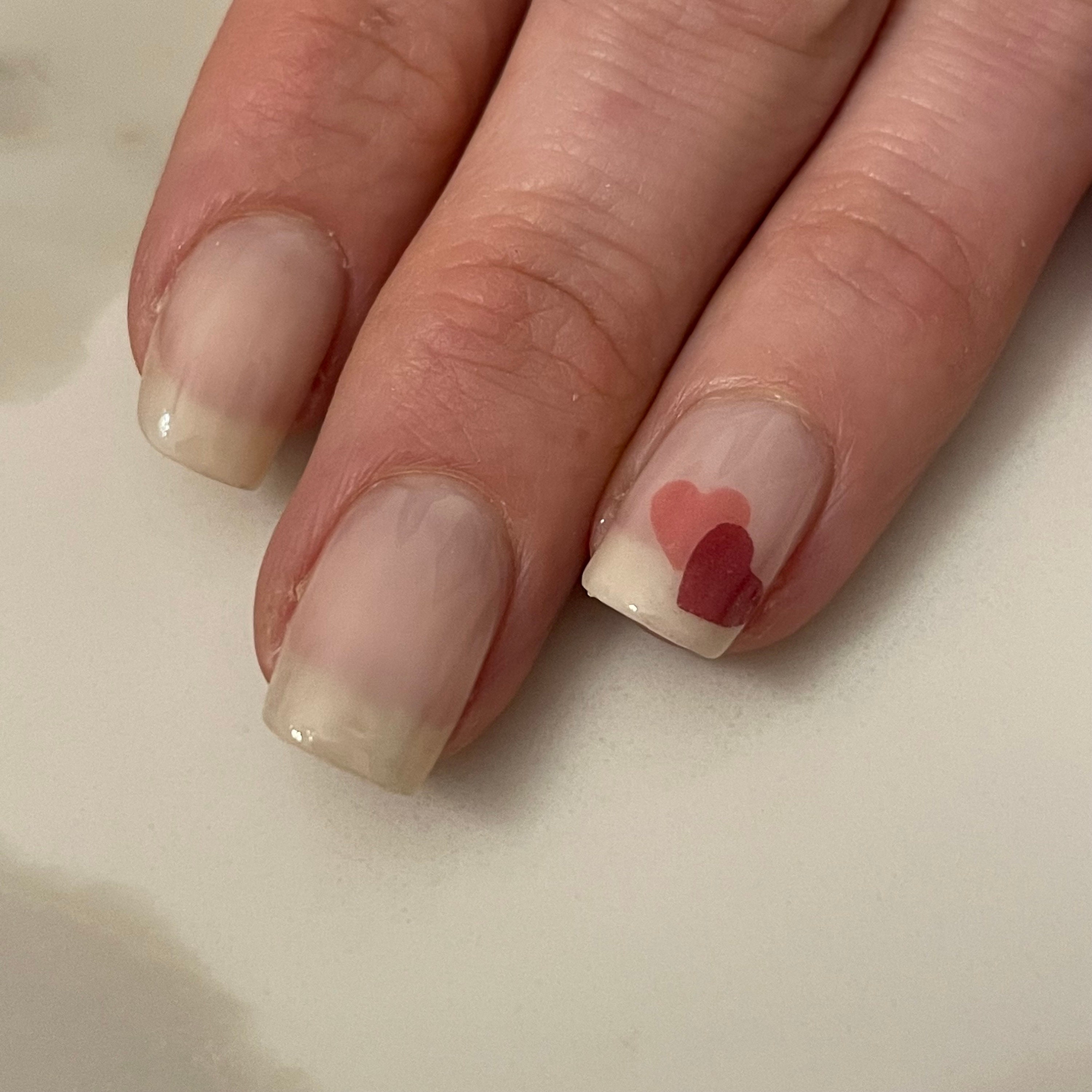 Nail..Heart４♡ Rainbow Heart Waterslide Nail Decals, Pre-cut Nail Tattoo