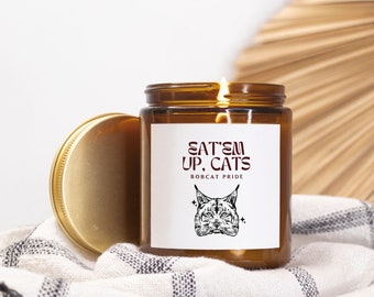 Texas State Bobcats Candle: 'Eat 'Em Up' Scented Candle