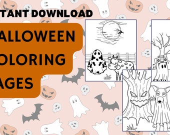 Libro para colorear de Halloween con fantasmas retro: ¡deléitate con una diversión adorable y espeluznante!
