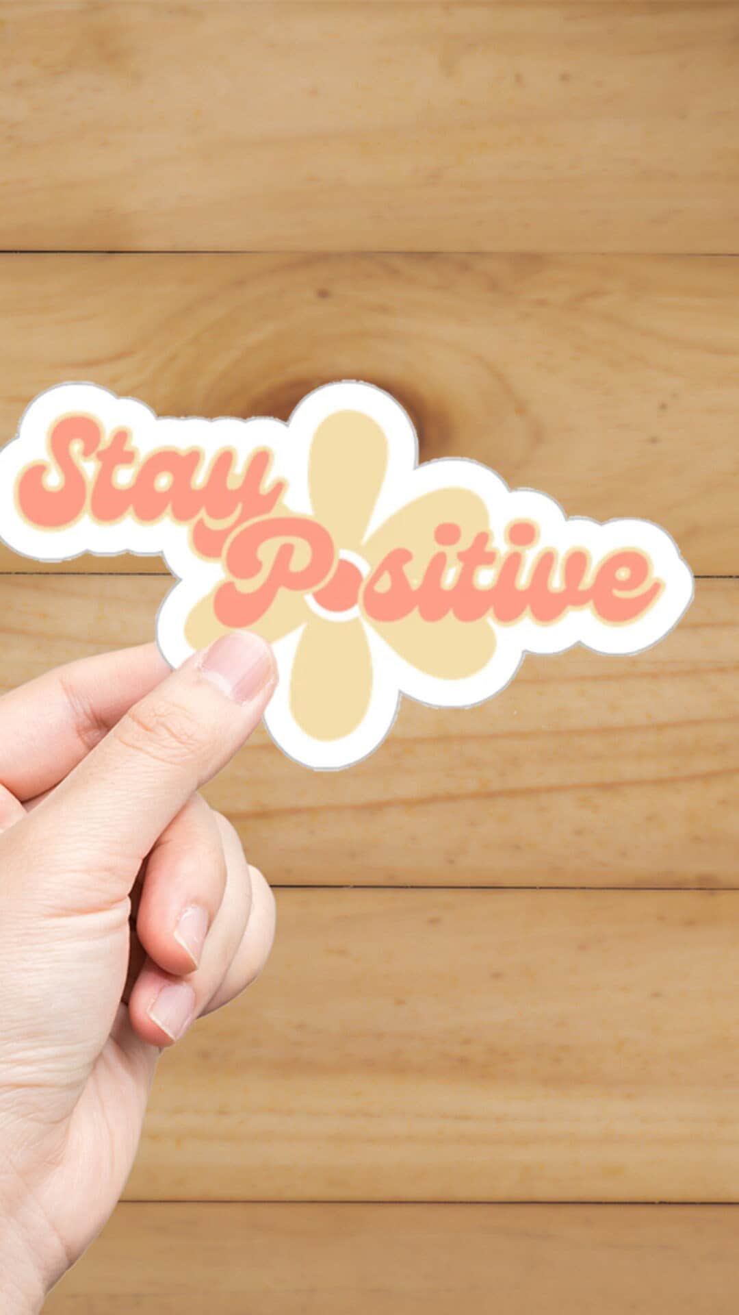 Stay Positive Flower Sticker - Inspirational Floral Decal for ...