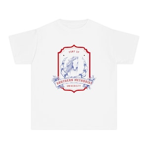 Mustang Spirit Youth Tee, SMU Pony Pride Shirt for Kids, Western Elegance Game Day Top, Oversized T-Shirt