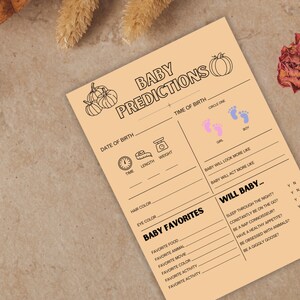Carte di previsione del bambino zucca - Aggiungi risate e meraviglia ai baby shower!