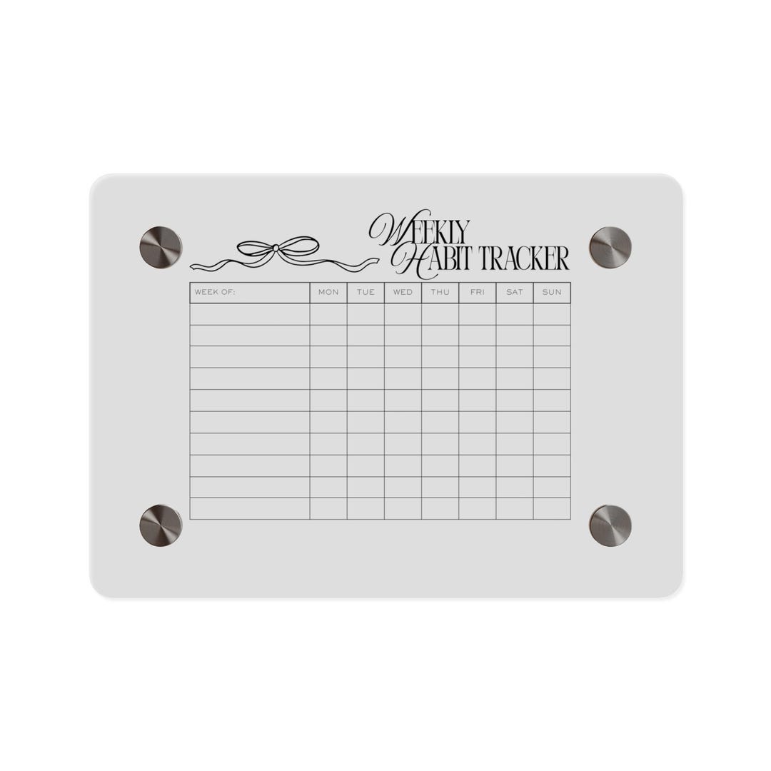 Weekly Habit Tracker Acrylic Wall Art Panel | Dry Erase Habit Chart - Etsy