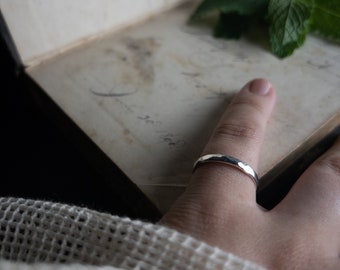 Hammered Silver Ring, Sterling Silver Band, Handmade Silver Ring, Sterling Silver Jewelry, Wedding Band Replacement, Silver Hammered Band