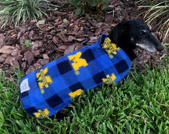 University of Michigan Wolverines Football Fleece Dog Coat, NCAA/Big Ten Dog Sweater