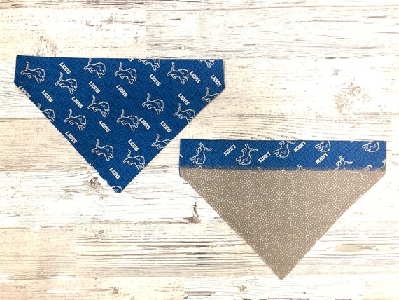 Revesible Detroit Lions Dog Bandana