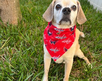 Washington Capitals Over Collar Dog Bandana, NHL Pet Scarf, Reversible