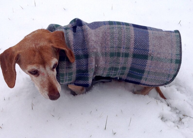 Blue and Green Plaid Fleece Dog Coat Stretchy Dog Sweater Etsy