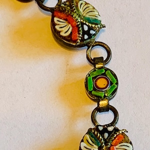 Vintage Antique Early 1900&#39;s Victorian Era Made in Italy Micro-Mosaic Bracelet
