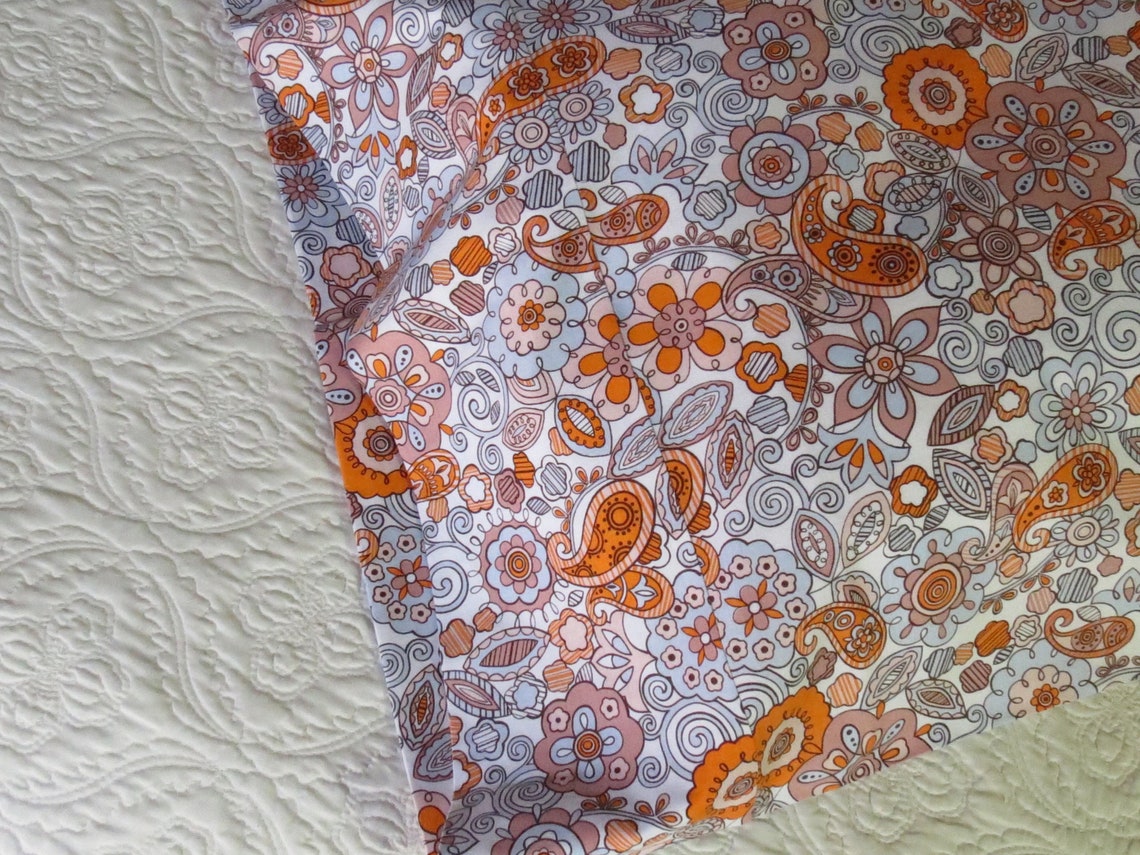 Paisley Pillow Case Blue and Orange Pillow Case Blue and Etsy