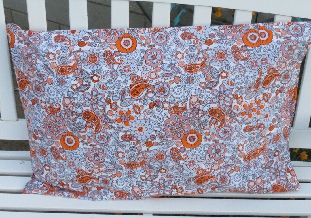 Paisley Pillow Case Set Blue and Orange Pillow Case Blue and Etsy