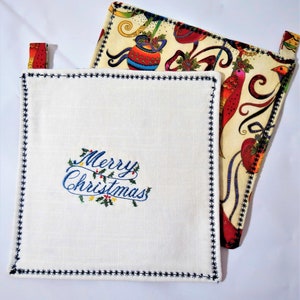 Merry Christmas hot pad Set, kerst hot pad, gastvrouw cadeau