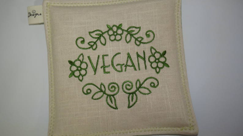 Vegetarian Kitchen Decor Embroidered Hot Pads Vegan Kitchen Decor Organic Kitchen Decor Pot Holders Embroidered Organic Pot Holders