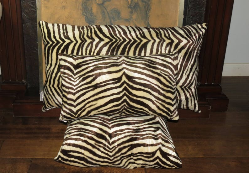 Brown Zebra Print Throw Pillows Etsy