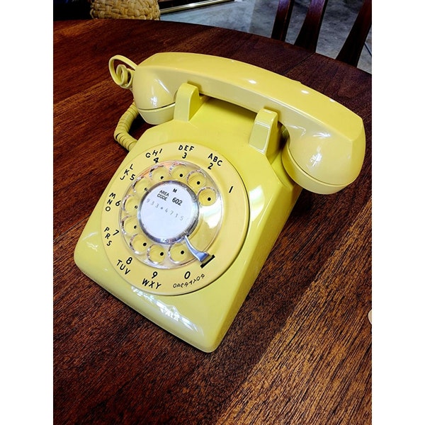 Vintage NOS Canary Yellow Western Electric Rotary Phone