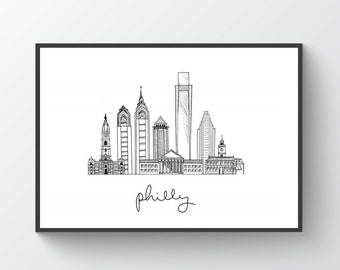 Philly Philadelphia Art Skyline Print