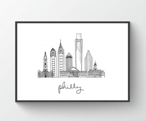 Philly Skyline Line Drawing There must be no consecutive horizontal ...