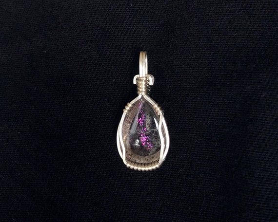 Pink Fire Quartz Pendant Wire Wrapped Sterling - Pink Fire Quartz Pendant Pink Fire Quartz Pendant Wire Wrapped Sterling - Pink Fire Quartz Pendant