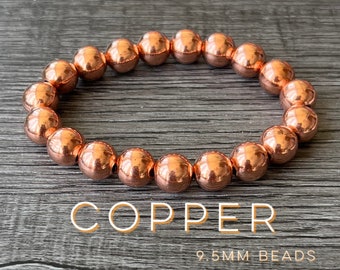 9.5mm Genuine Natural Copper Wrist Mala // Stimulates Energy Flow - Alignment of our Emotional & Physical Selves