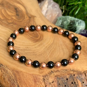 Genuine Natural Copper with AAA Black Tourmaline // Stimulates Energy Flow - Wonderfully Protective - Emotional Balance