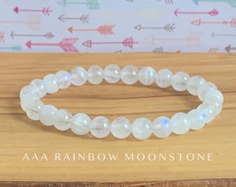 AAA Moonstone Bracelet  //  Connection to the Divine Feminine - Healing for the Third Eye Chakra & Crown Chakras - Intuition