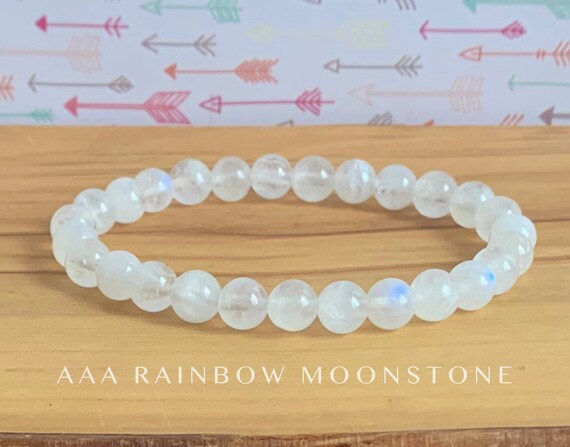 AAA Moonstone Bracelet  //  Connection to the Divine Feminine - Healing for the Third Eye Chakra & Crown Chakras - Intuition