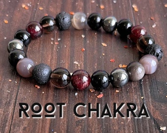 Root Chakra Wrist Mala  //  Grounding the Root Chakra - Protecting our Energy - Connection to the Earth