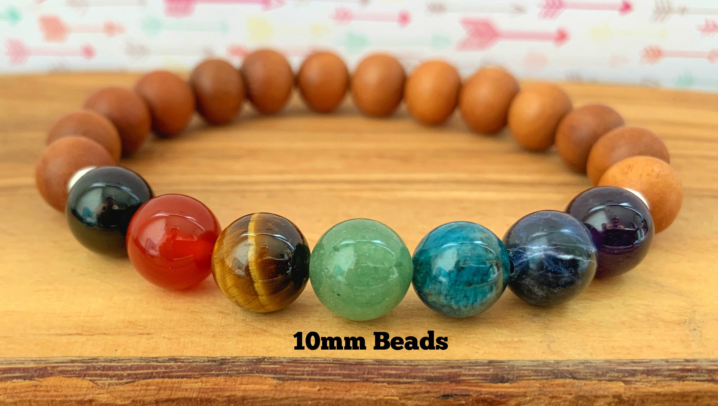 7 Chakra & Sandalwood Wrist Mala // Chakra Balance and - Etsy Canada