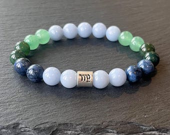 Virgo Zodiac Bracelet  //  Birthday Gift for Women and Men, Earth Element Crystals - Healing Gemstone Jewelry -