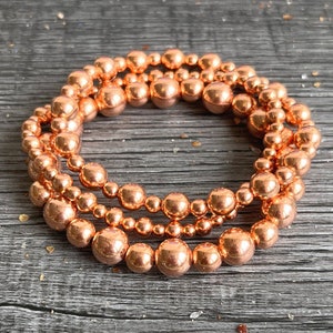 Genuine Natural Copper Wrist Mala // Stimulates Energy Flow - Alignment of our Emotional and Physical Selves
