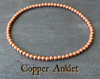 Genuine Copper Anklet // Stimulates Energy Flow - Wonderfully Protective and Grounding
