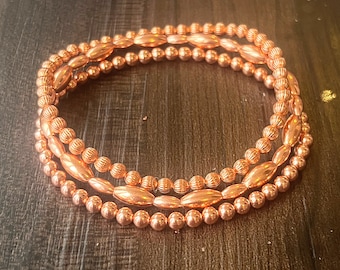 Genuine Copper Bracelet Set - Untreated Copper // Wonderful for Energy Flow - Healing