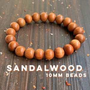 Sandelträ-handledsmala - 10 mm pärlor // Importerade direkt från Indien - Fördjupar vår andliga praktik