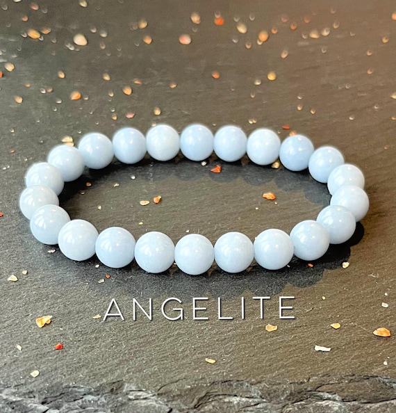 Angelite Wrist Mala  //  Spiritual Guidance - Deepening Our Meditation - Wonderful for Dreamwork